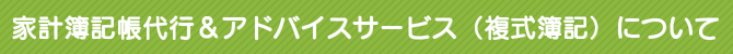 家計簿記帳代行&アドバイスサービス(複式簿記)について 家計簿記帳代行&アドバイスサービス(複式簿記)について